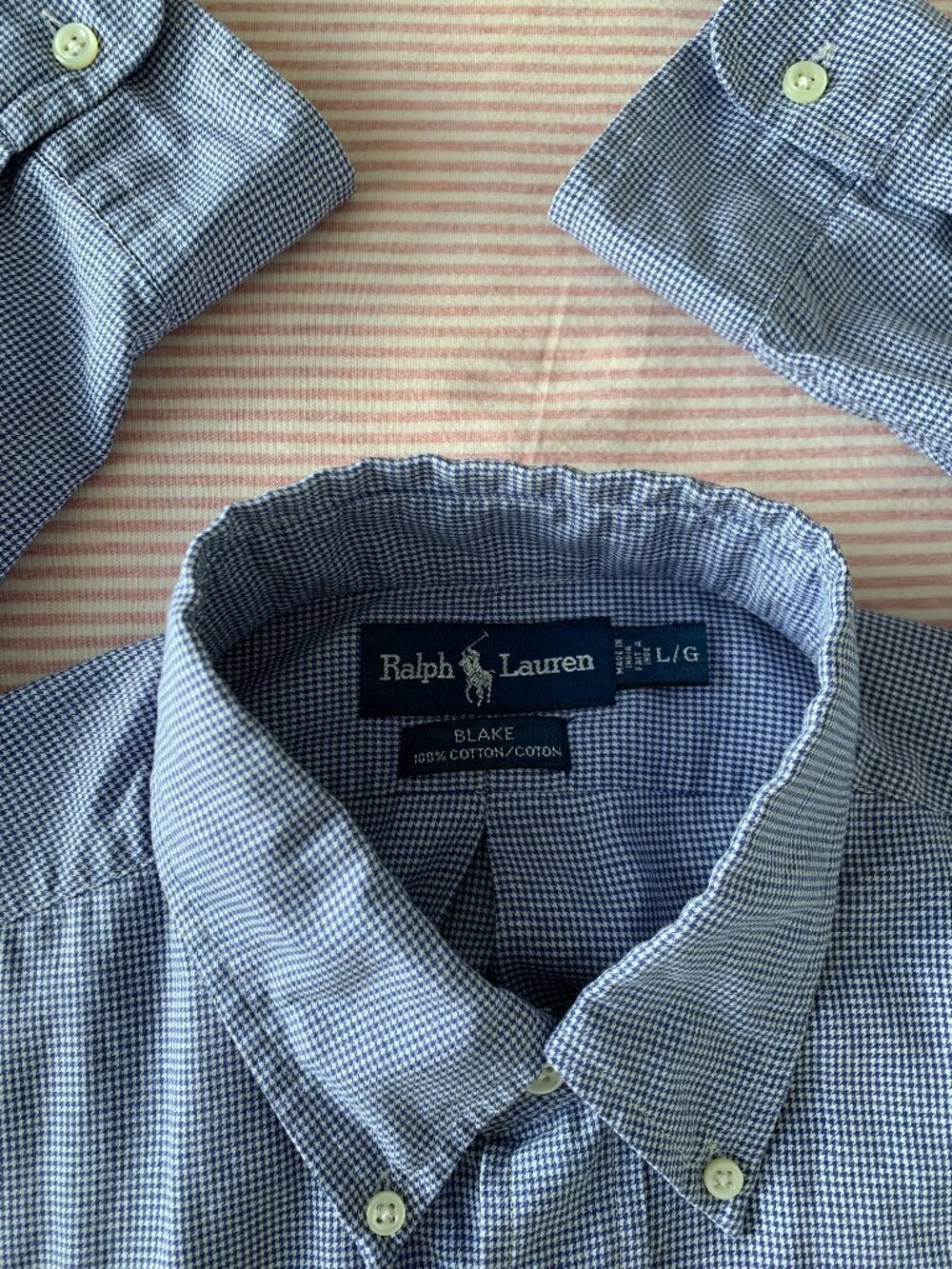 Ralph Lauren Blake 100% Cotton Button Down Long Sleeve Shirt Men's Size L - Picture 8 of 11